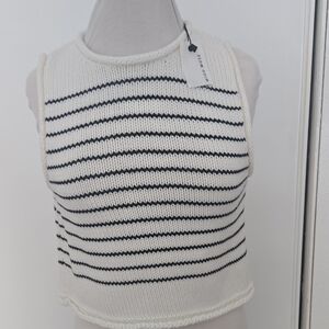 Striped Sleeveless Knit Top